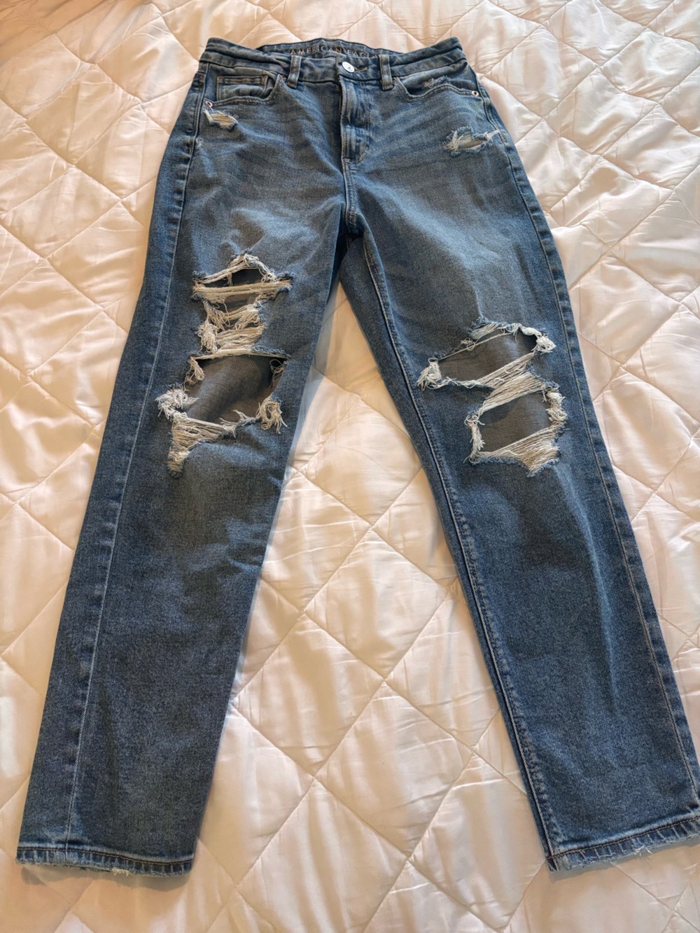American Eagle Outfitters Men's Ripped Skinny Jeans - Dark Blue